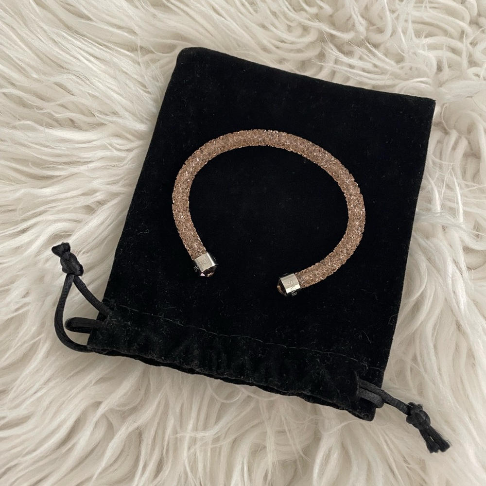 Swarovski Rose Gold Crystal Mesh Cuff Bracelet